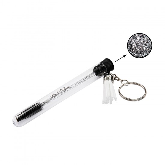 Lash Brush Keychain SPARKLE SILVER