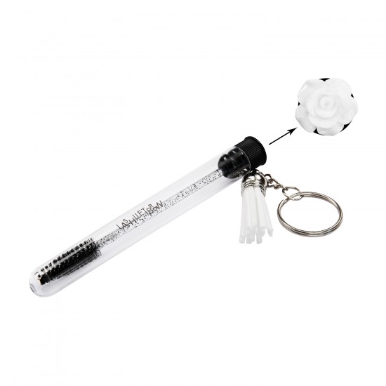 Lash Brush Keychain PRECIOUS ROSE WHITE