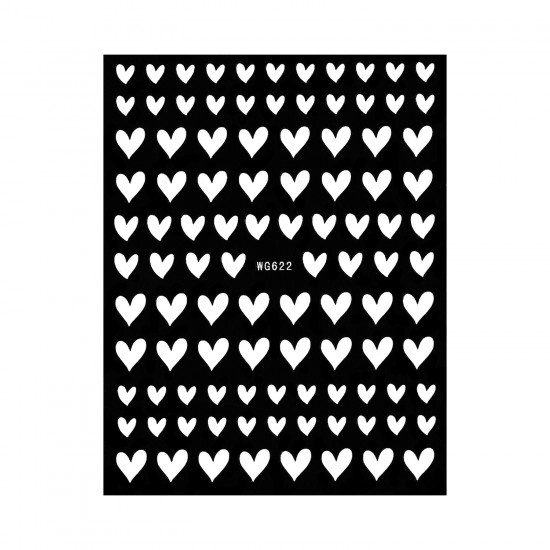 Nail Art Sticker FULL OF LOVE WHITE