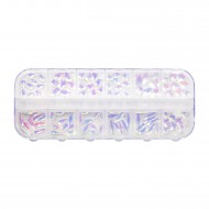 Luxe Tray WHITE MIXED SHAPES Rhinestones