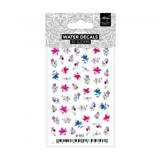 Flower & Butterflies B553 3D Water Decals